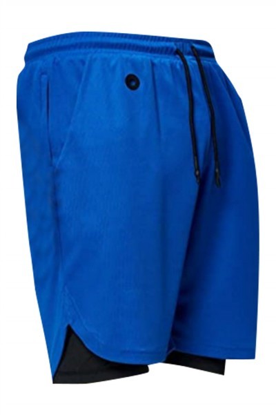 SKSP007 custom-made sports shorts running fast-drying tight-fitting design double-layer pants anti-glare lining design mobile phone pocket back zipper pocket front side design earphone hole sports shorts supplier five-minute sports pants detail view-1